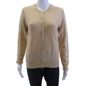 Collection Fifty Nine Unisex Beige Cashmere Cardigan Crewneck Size M